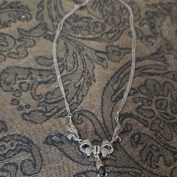 Antique art deco collar Bib Necklace solid Thick solid sterl Or 10k Gold - Picture 3 of 12